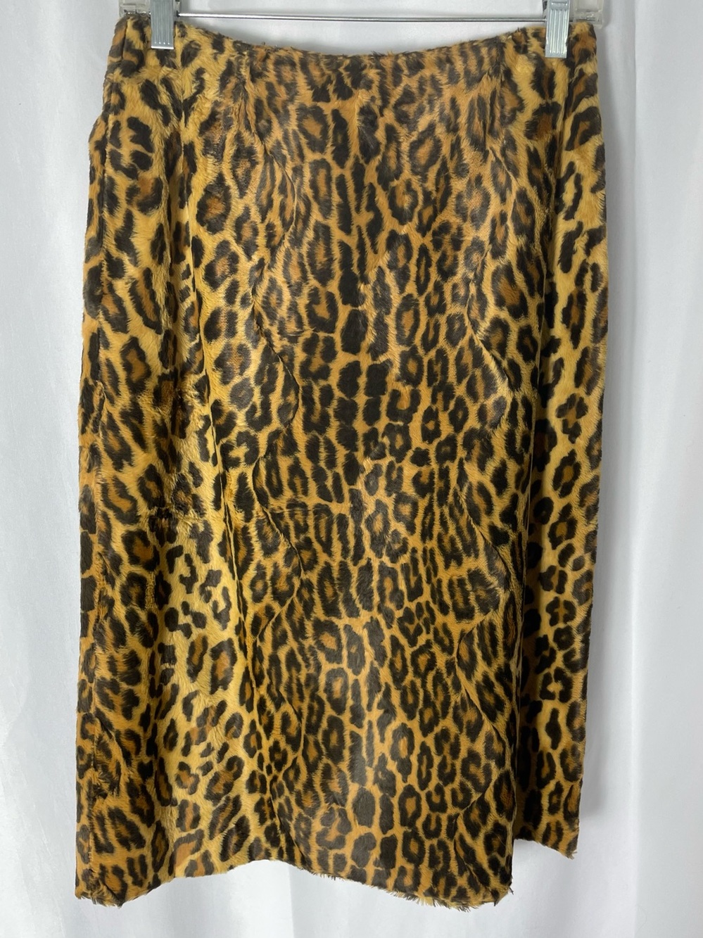 Faux furry leopard skirt